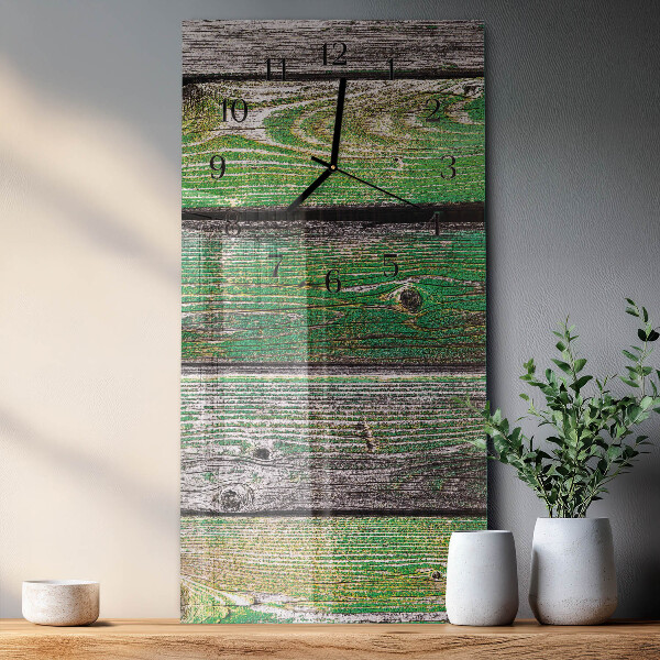 Horloge murale verticale Planches de bois