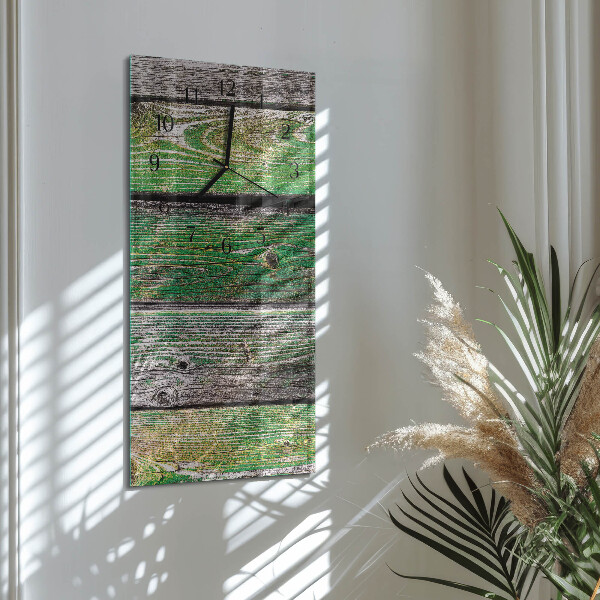 Horloge murale verticale Planches de bois