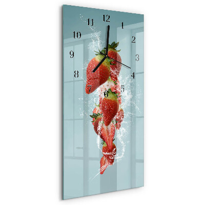Horloge murale verticale Fraise