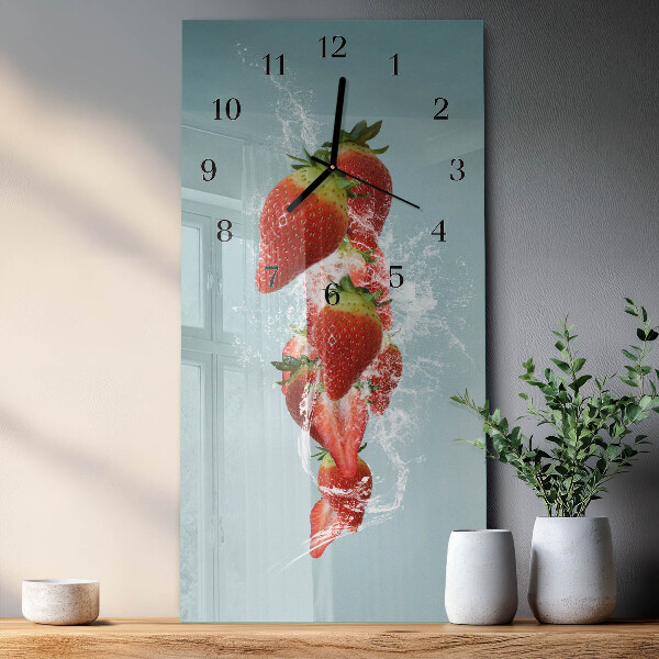 Horloge murale verticale Fraise
