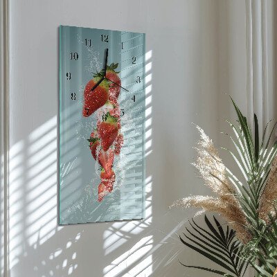 Horloge murale verticale Fraise