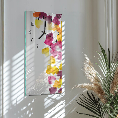Horloge murale verticale Cœurs colorés