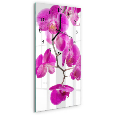 Horloge murale verticale Orchidées