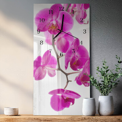 Horloge murale verticale Orchidées