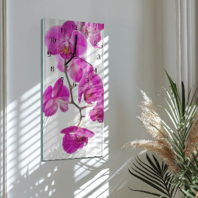 Horloge murale verticale Orchidées