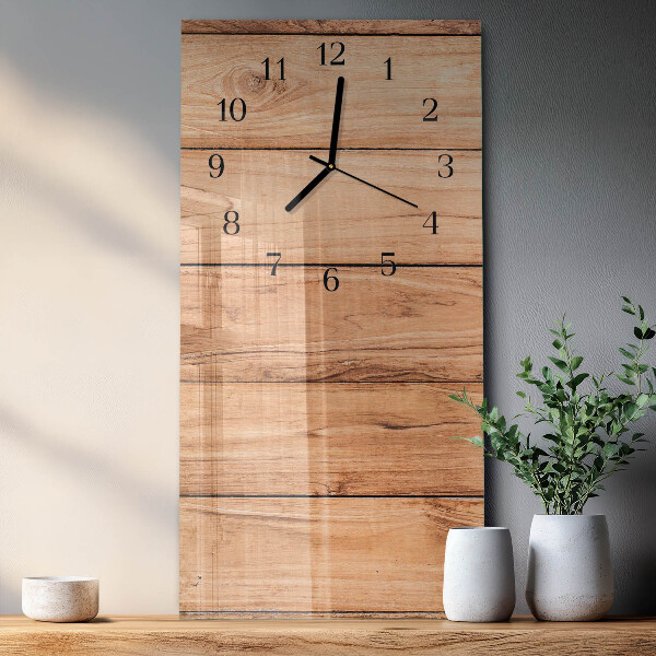 Horloge murale verticale panneaux de bois