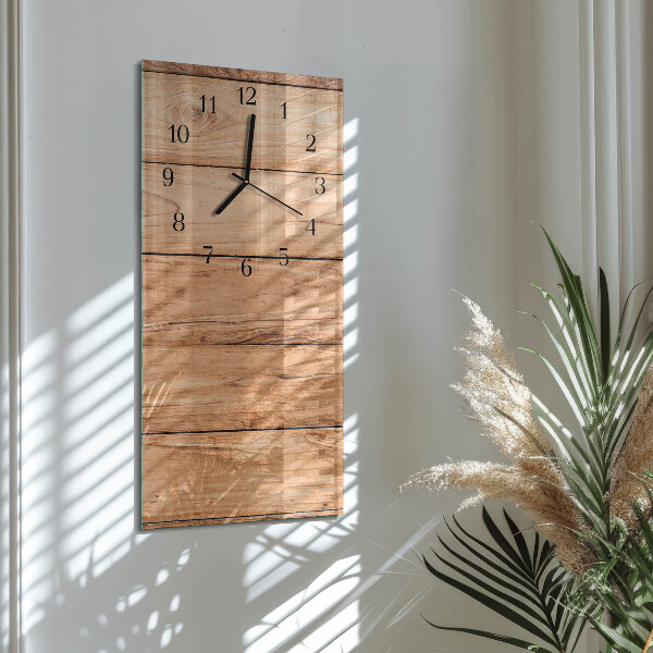 Horloge murale verticale panneaux de bois