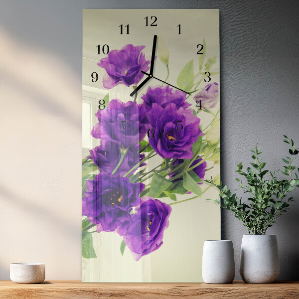 Horloge murale verticale Fleurs