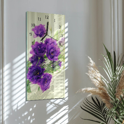 Horloge murale verticale Fleurs