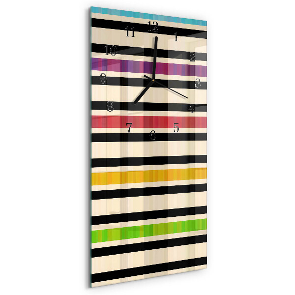 Horloge murale verticale Rayures