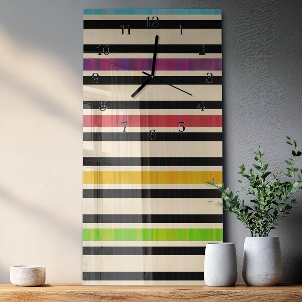 Horloge murale verticale Rayures
