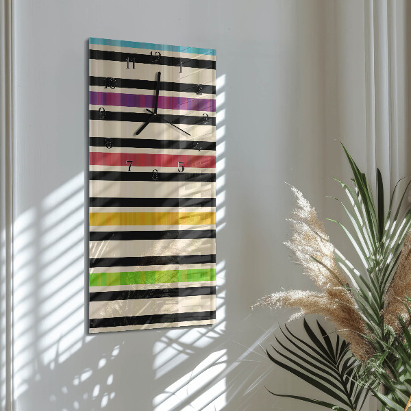 Horloge murale verticale Rayures