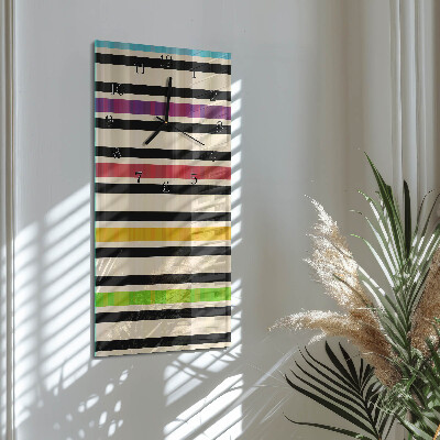 Horloge murale verticale Rayures