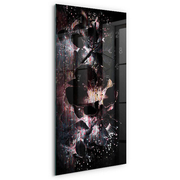 Horloge murale verticale Fleurs