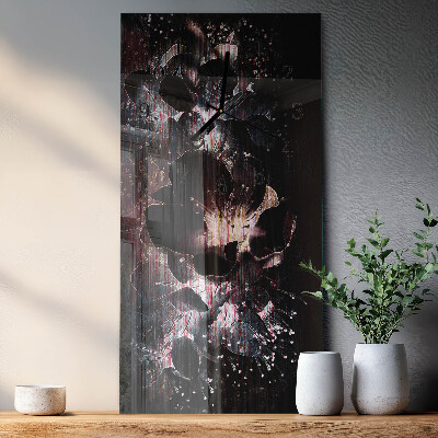 Horloge murale verticale Fleurs