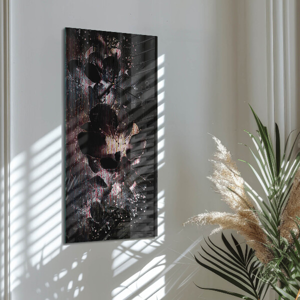Horloge murale verticale Fleurs