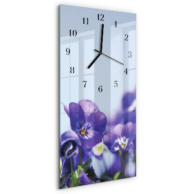 Horloge murale verticale Fleurs