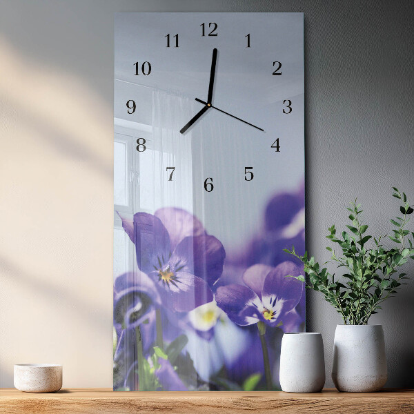 Horloge murale verticale Fleurs