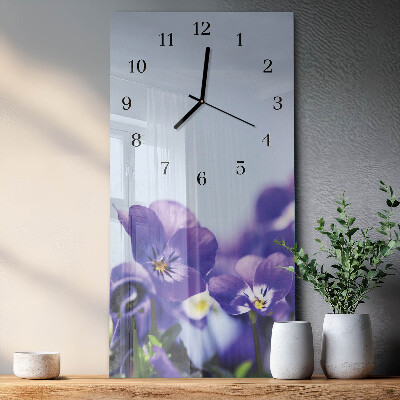 Horloge murale verticale Fleurs
