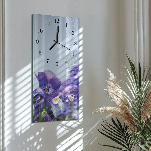 Horloge murale verticale Fleurs