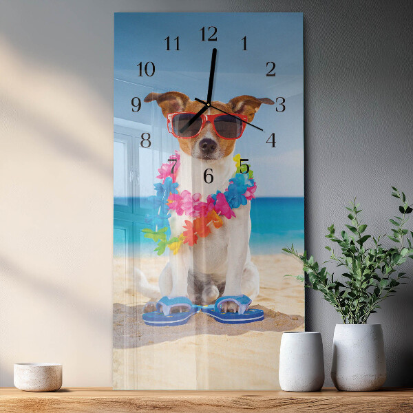 Horloge murale verticale Chien