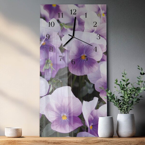 Horloge murale verticale Fleurs