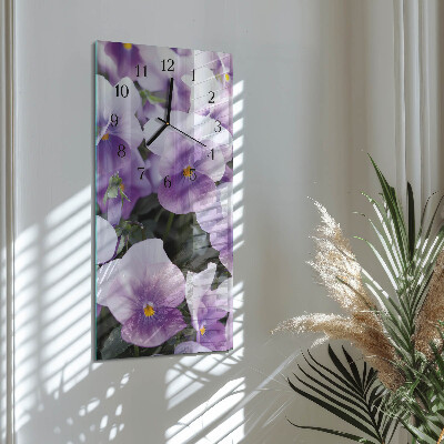 Horloge murale verticale Fleurs