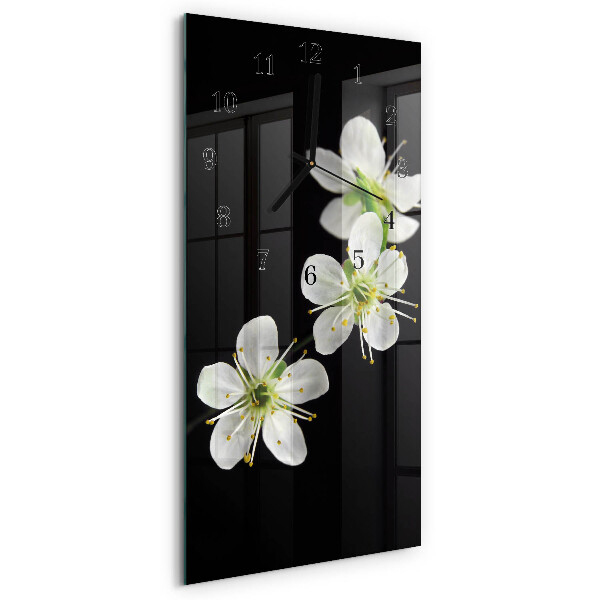 Horloge murale verticale Fleurs