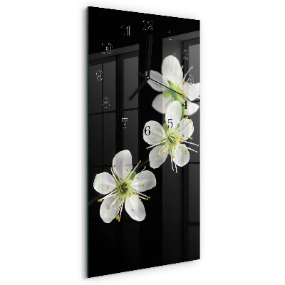 Horloge murale verticale Fleurs