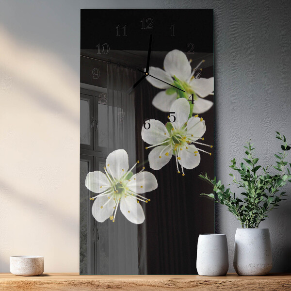Horloge murale verticale Fleurs