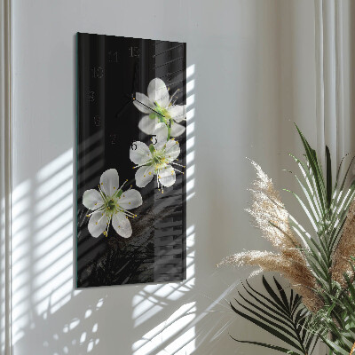 Horloge murale verticale Fleurs