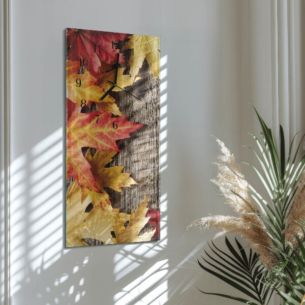 Horloge murale verticale Feuilles