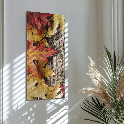 Horloge murale verticale Feuilles