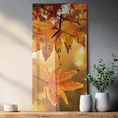 Horloge murale verticale Feuilles