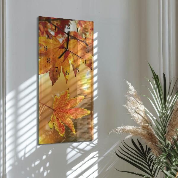 Horloge murale verticale Feuilles