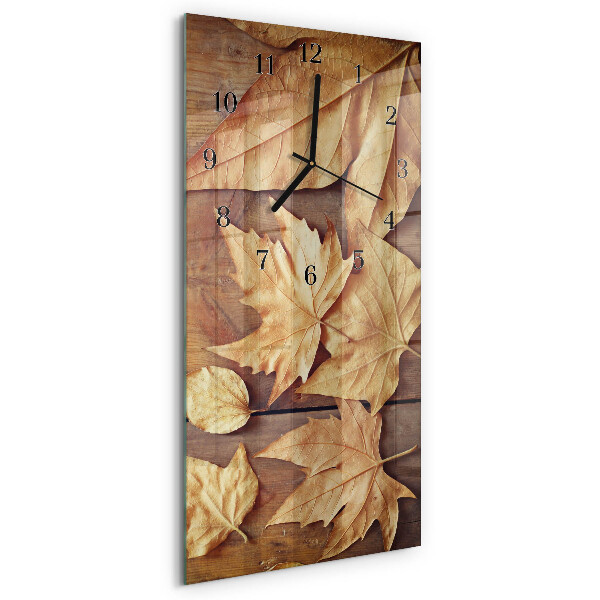 Horloge murale verticale Feuilles