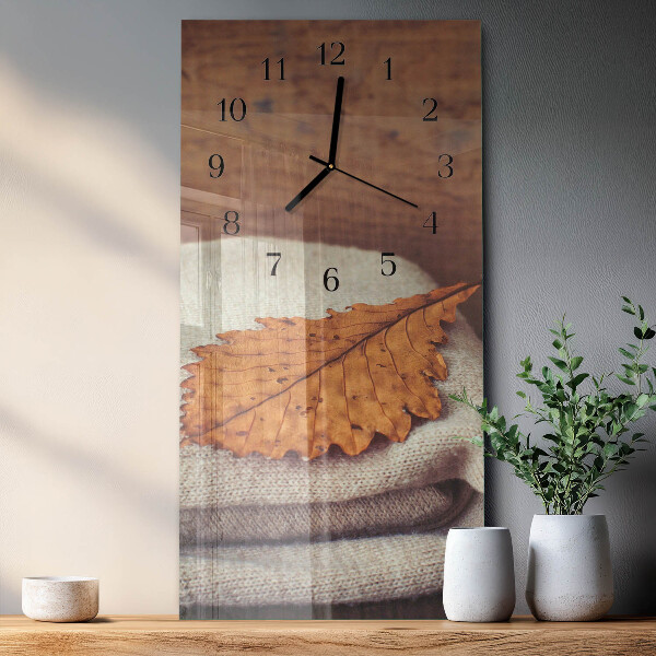 Horloge murale verticale Feuille