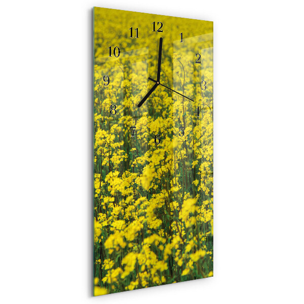 Horloge murale verticale Champ de fleurs