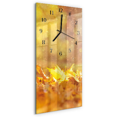 Horloge murale verticale Feuilles