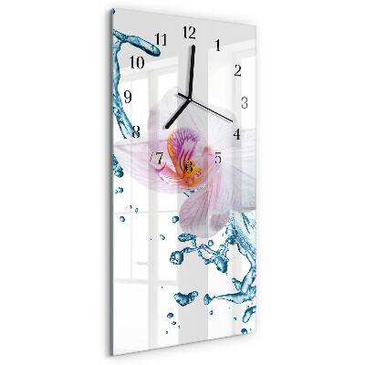 Horloge murale verticale Orchidée