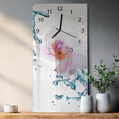 Horloge murale verticale Orchidée
