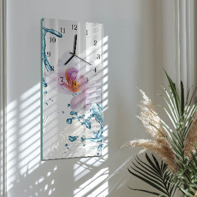 Horloge murale verticale Orchidée