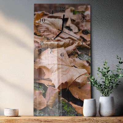 Horloge murale verticale Feuilles