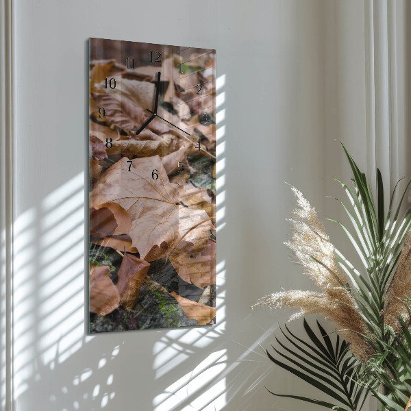 Horloge murale verticale Feuilles
