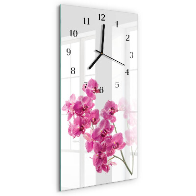 Horloge murale verticale Orchidées