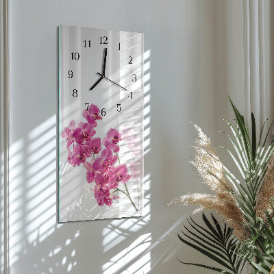 Horloge murale verticale Orchidées