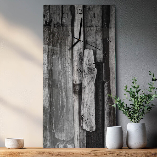 Horloge murale verticale planches