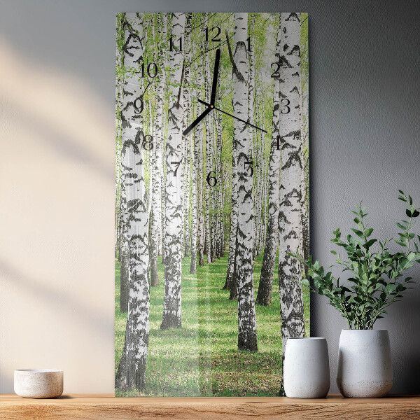 Horloge murale verticale Bouleau