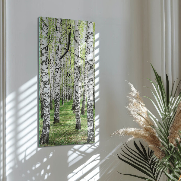 Horloge murale verticale Bouleau