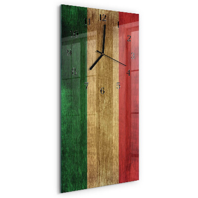 Horloge murale verticale drapeau italien